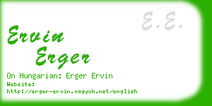 ervin erger business card